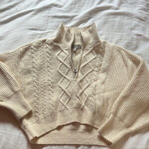 Urban Outfitters Cream Cable Knit Turtleneck Sweater